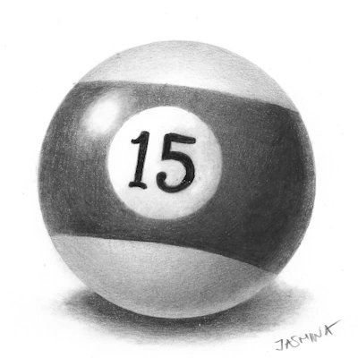 pencil drawing tutorial billiard ball realistic sketch