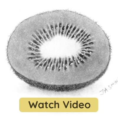 Easy kiwi sketch with shading drawing tutorial