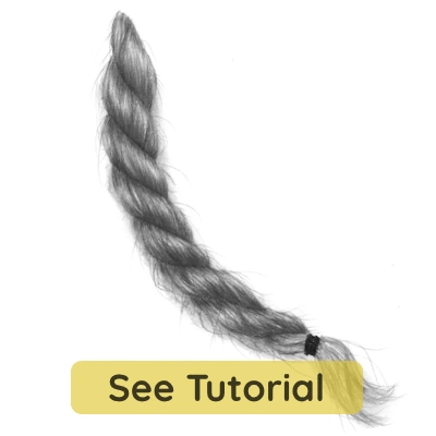 Beginner pencil drawing of hair rope braid, technical step-by-step tutorial