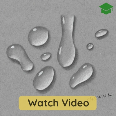 Easy water dropplets sketch with shading drawing tutorial